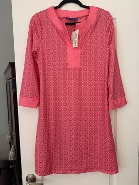 Cabana Life Pink Patterned Asymmetrical Dress